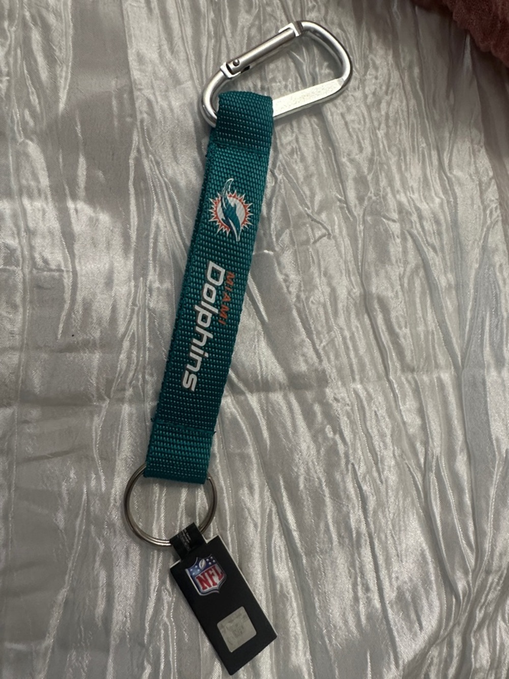 NFL Miami Dolphins Teal Keychain with Carabiner Unisex